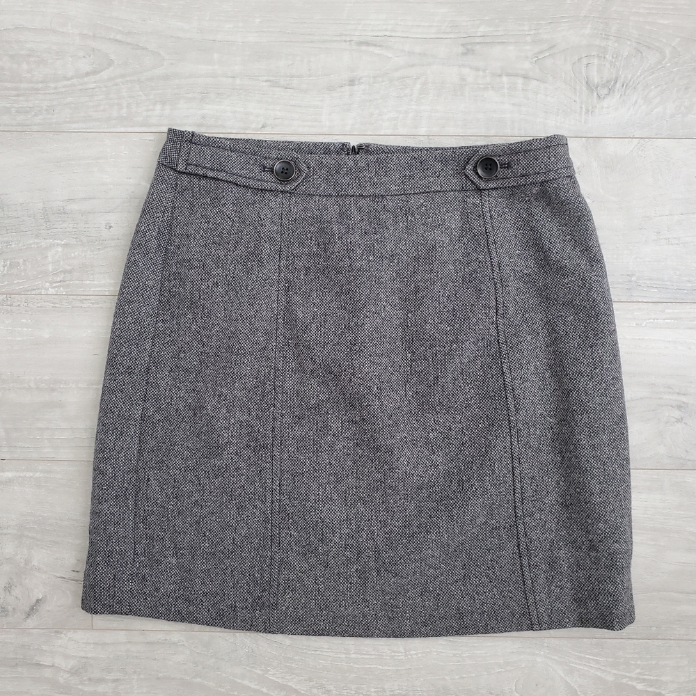 NWT LOFT Grey & Black Tweed Mini Skirt